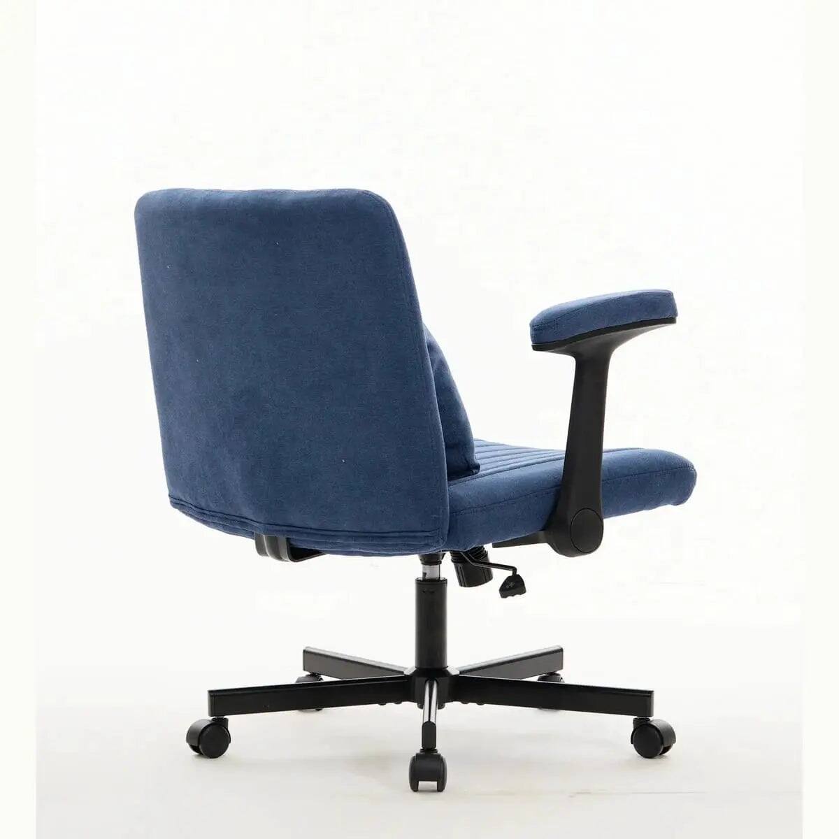 Alt View 6. blue - Velvet Memory Foam Office Chair with Armrests - Blue.