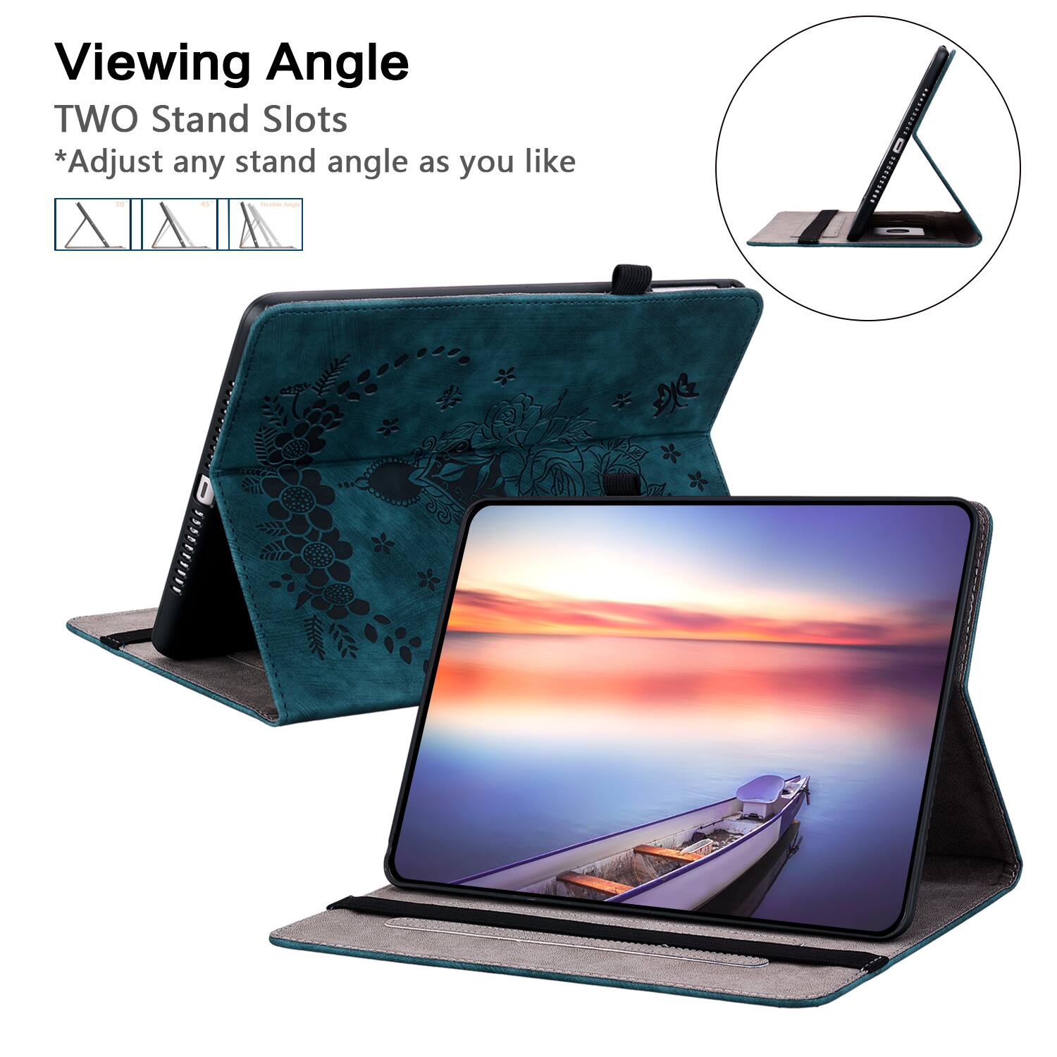 Viewing Angle  
TWO Stand Slots  
*Adjust any stand angle as you like