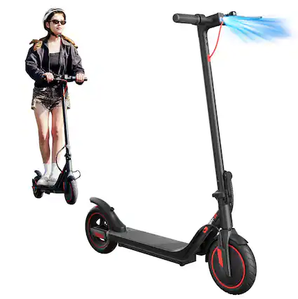 Front. iScooter - i8M Commuting Electric Scooter(350W Motor , 15 Miles Long Range , 19 MPH Top Speed , Double Braking Systems) - Black.