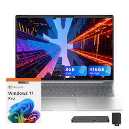 HP - ProBook 4 G1a 16" WUXGA Laptop,Ryzen 5 230,8GB RAM,256GB SSD+160GB Dock Set,Backlit KB,Fingerprint,Win 11 Pro - Silver