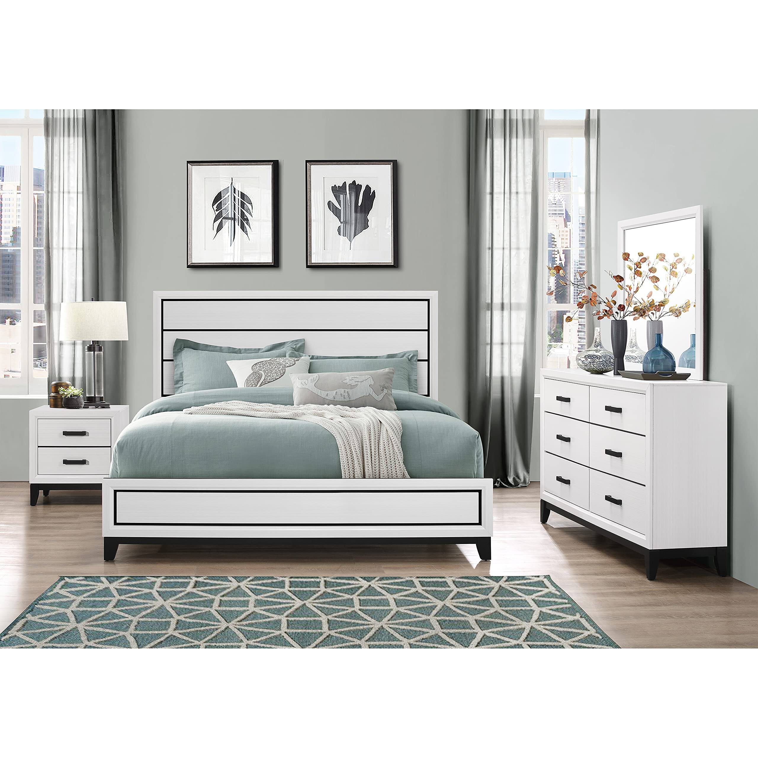Alt View 1. Global Furniture USA - Rustic Transitional Kate White Mirror - White.