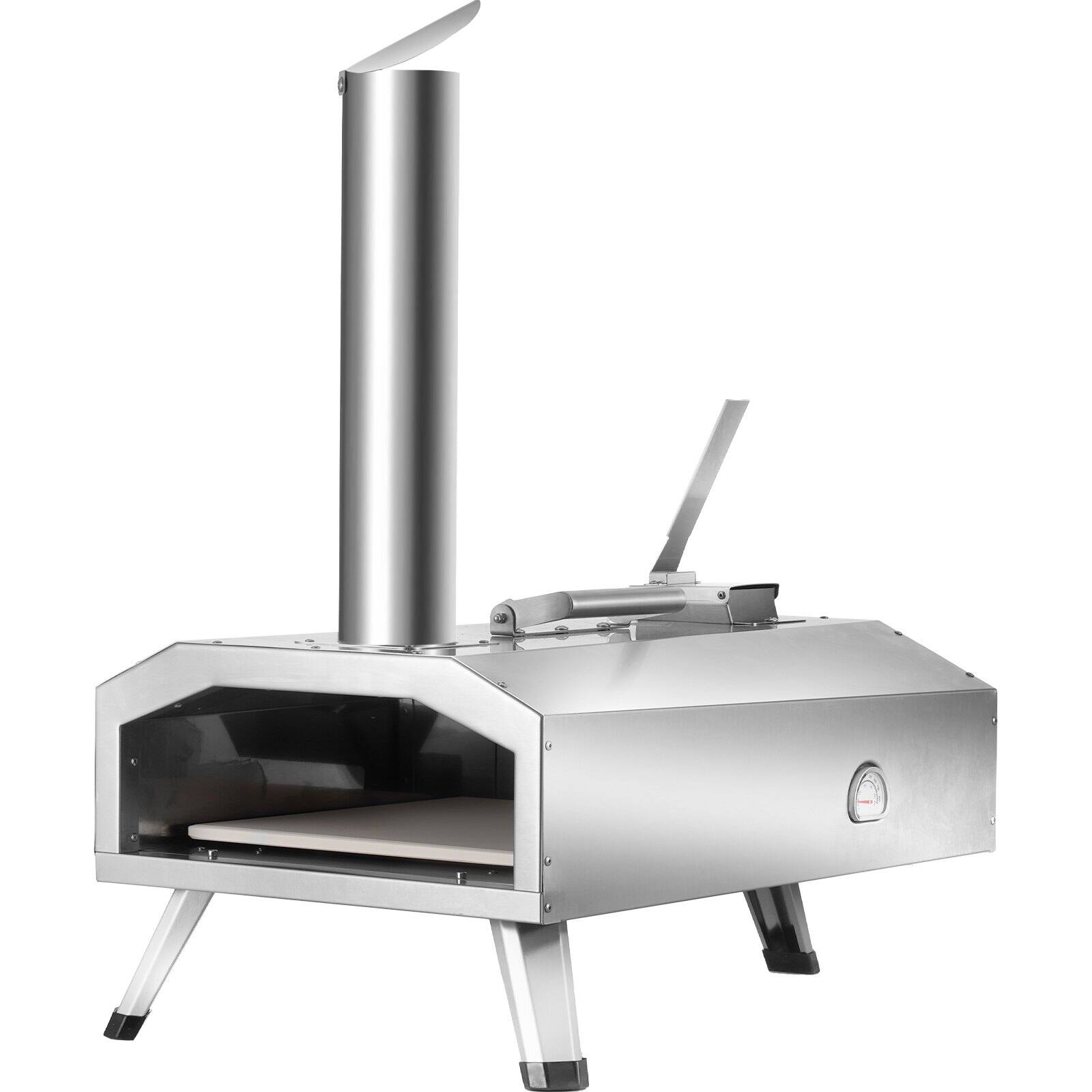 Alt View 7. Glintex - 12in Pizza Oven Outdoor Wood Pellet Maker, Portable Stainless Steel BBQ for Camping and Backyard. - Silver.