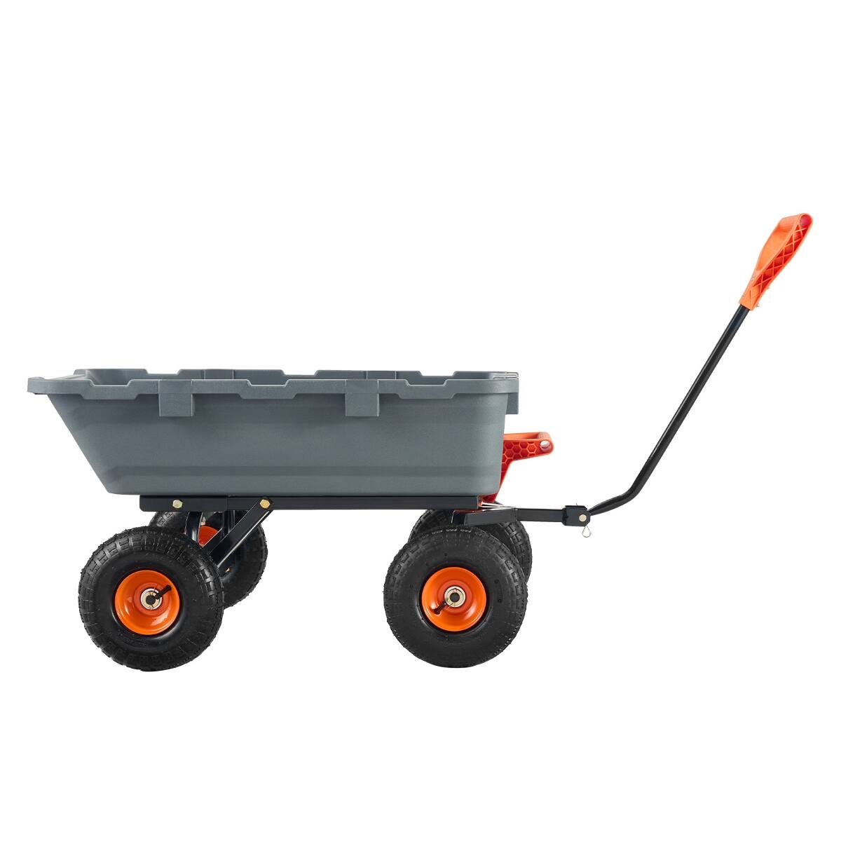 Left. Loheer - Loheer Poly Garden Dump Cart with 10 Inch Tires, 800 lbs Capacity Utility Wheelbarrow, Black.