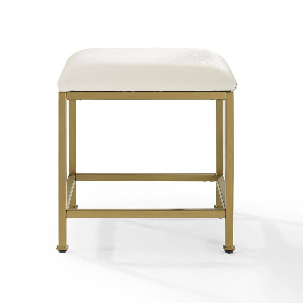 Back. Crosley Furniture - Aimee Makeup Vanity Stool - Soft Gold.