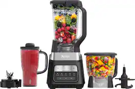 Ninja - TotalCrush Professional Kitchen System (Blender, Tumbler, & 8-Cup Food Processor) with Auto-iQ - Metallic Black
