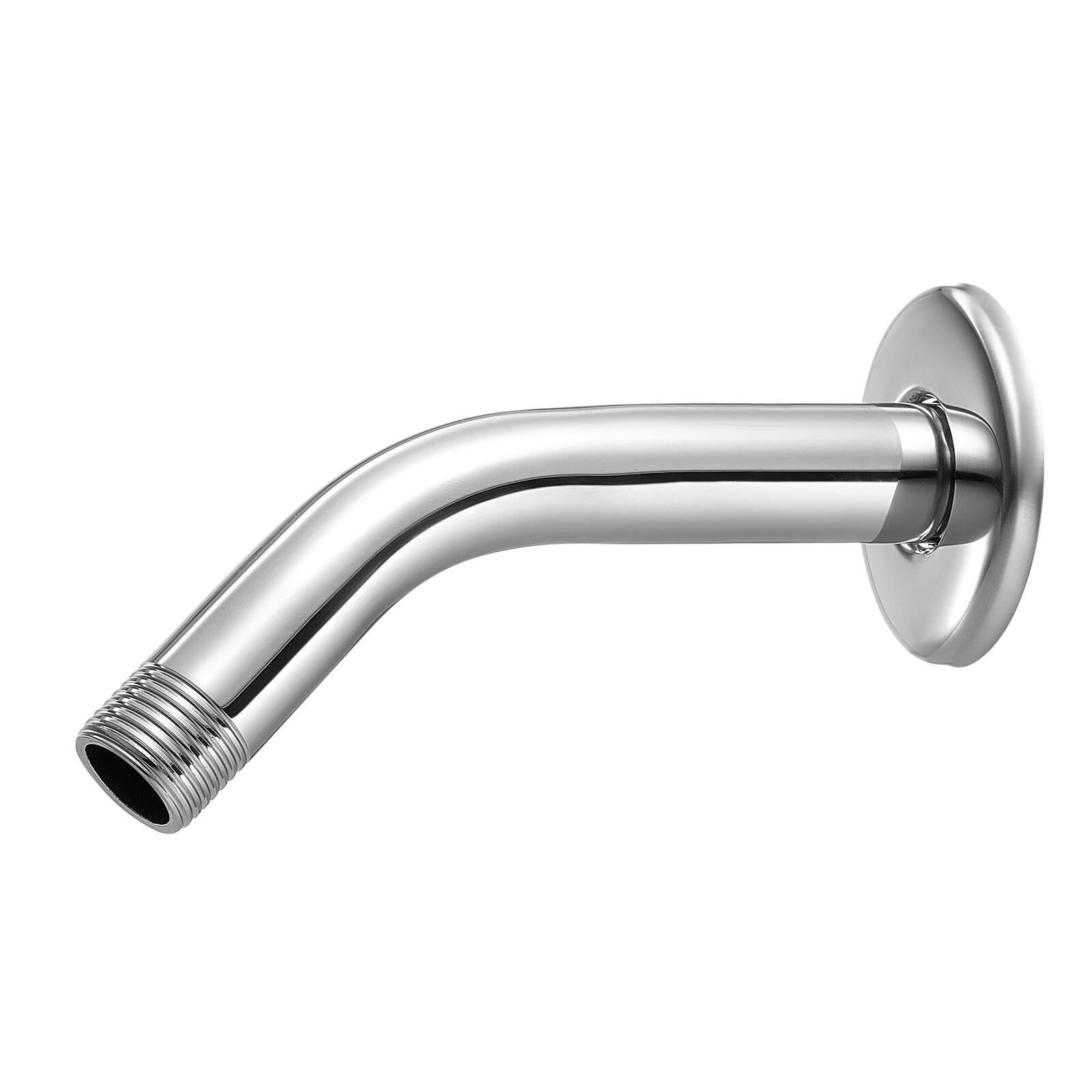 Alt View 5. VEVOR - Shower Arm with Flange, 6 Inches, Wall Mounted Stainless Steel Shower Head Arm Extender, Chrome Finish, PTFE Tape - Silver.
