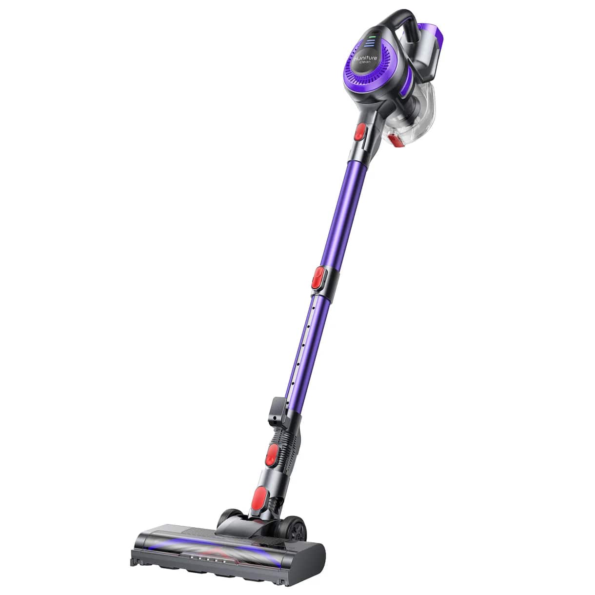 Front. Honiture - Cordless Vacuum Cleaner Y10, 400W Powerful Cordless Stick Vacuum, 5 in 1 Lightweight Hand Vacuum with LED lights - purple.