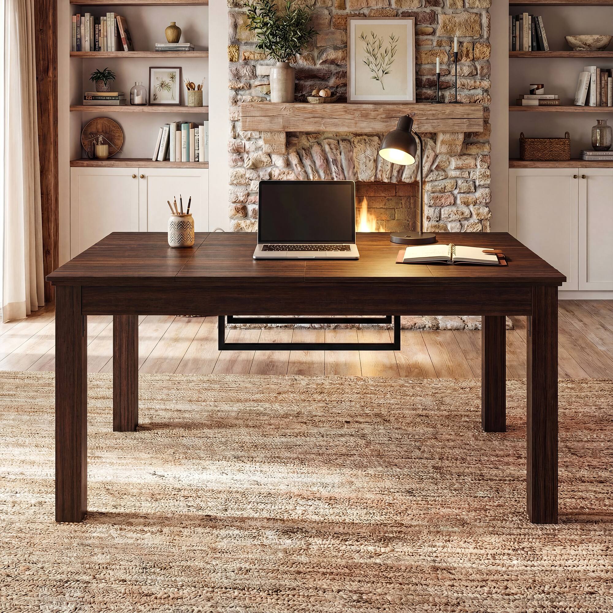 Angle. Famapy - Multi-Purpose Board Game Table for Family Game Night, Dining, Work and Home Entertainment - Dark Walnut.