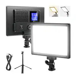 Neewer - Basics 9" LED Light Panel with Tripod Stand, Rechargeable, CRI95+