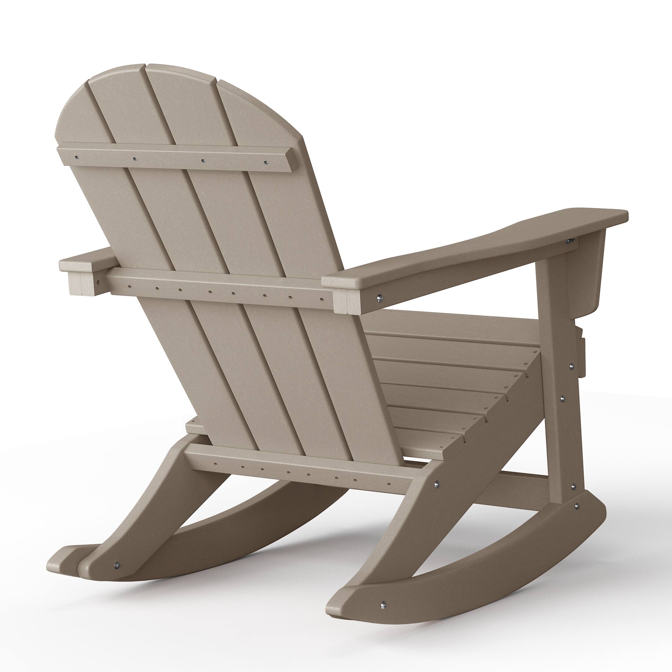 Alt View 1. WestinTrends - WestinTrends Malibu Outdoor / Patio Poly Adirondack rocking chair - Weathered Wood.