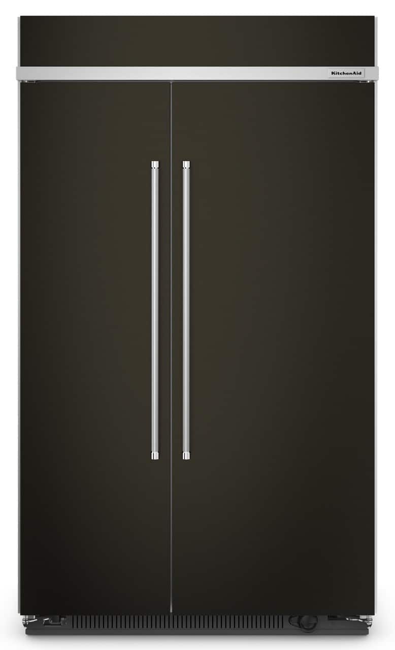 KitchenAid - 30 Cu. Ft. Side-by-Side Refrigerator with Under-Shelf Prep Zone - Black Stainless Steel - Front_Zoom