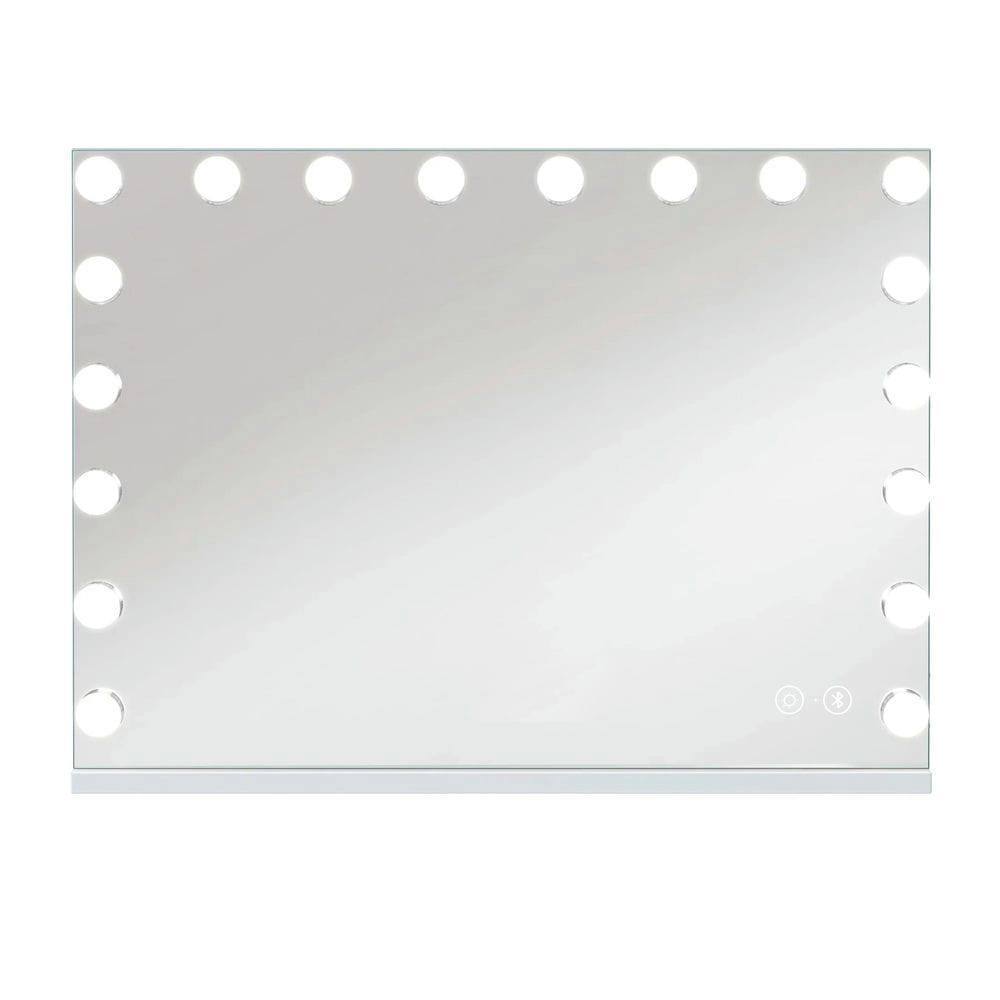 Alt View 6. Kadyn - 31.5"x22.8" Hollywood Mirror with 18 LED Bulbs, Bluetooth Speaker, Touch Screen & USB Port, Table/Hanging, White+Silver.