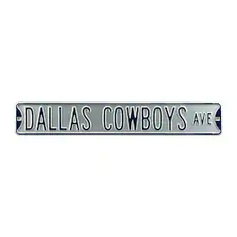 Authentic Street Signs - Dallas Cowboys 6" x 36" Steel Street Sign - Silver