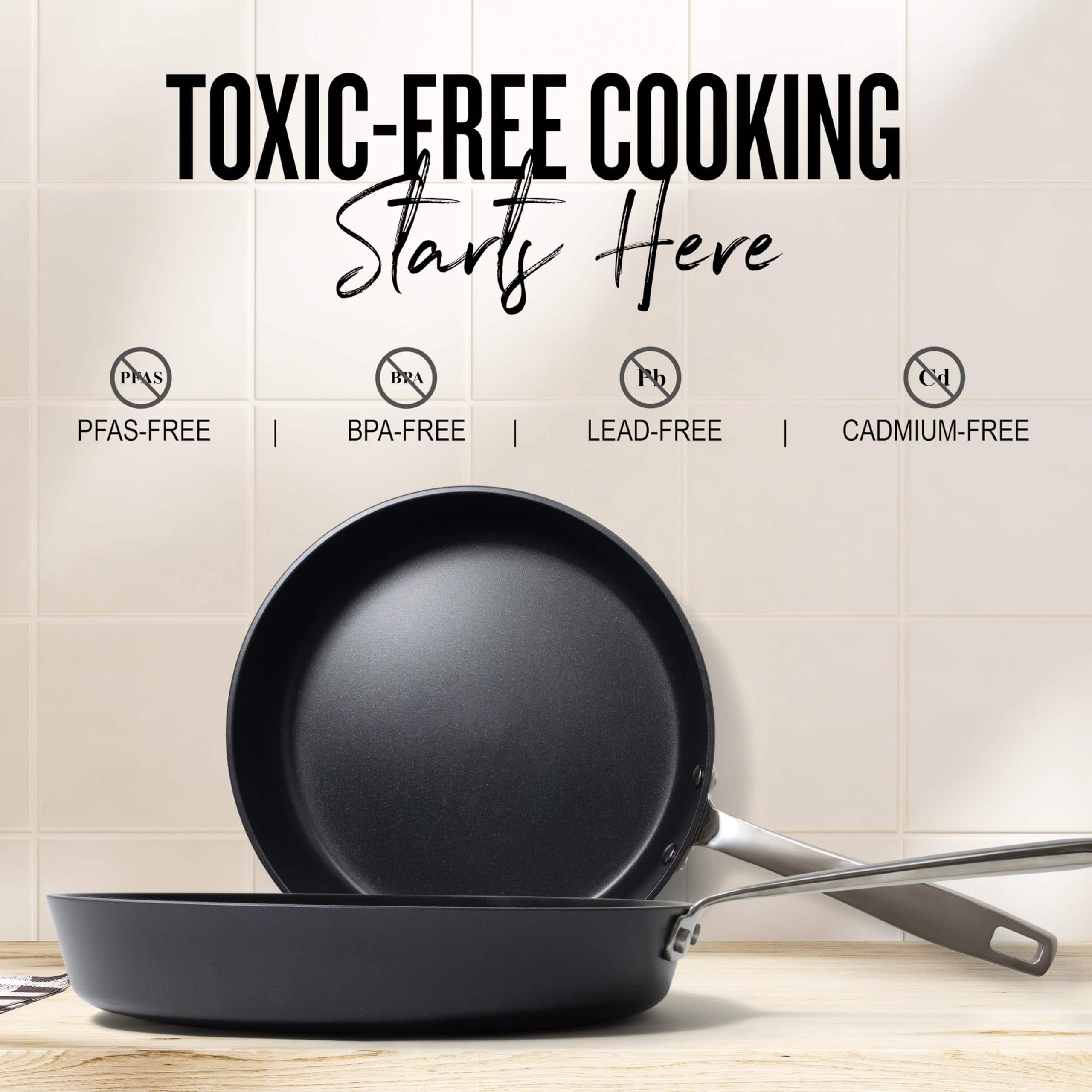 Alva - Maestro 8" Ceramic Nonstick Fry Pan – Toxin-Free, Oven Safe - Black