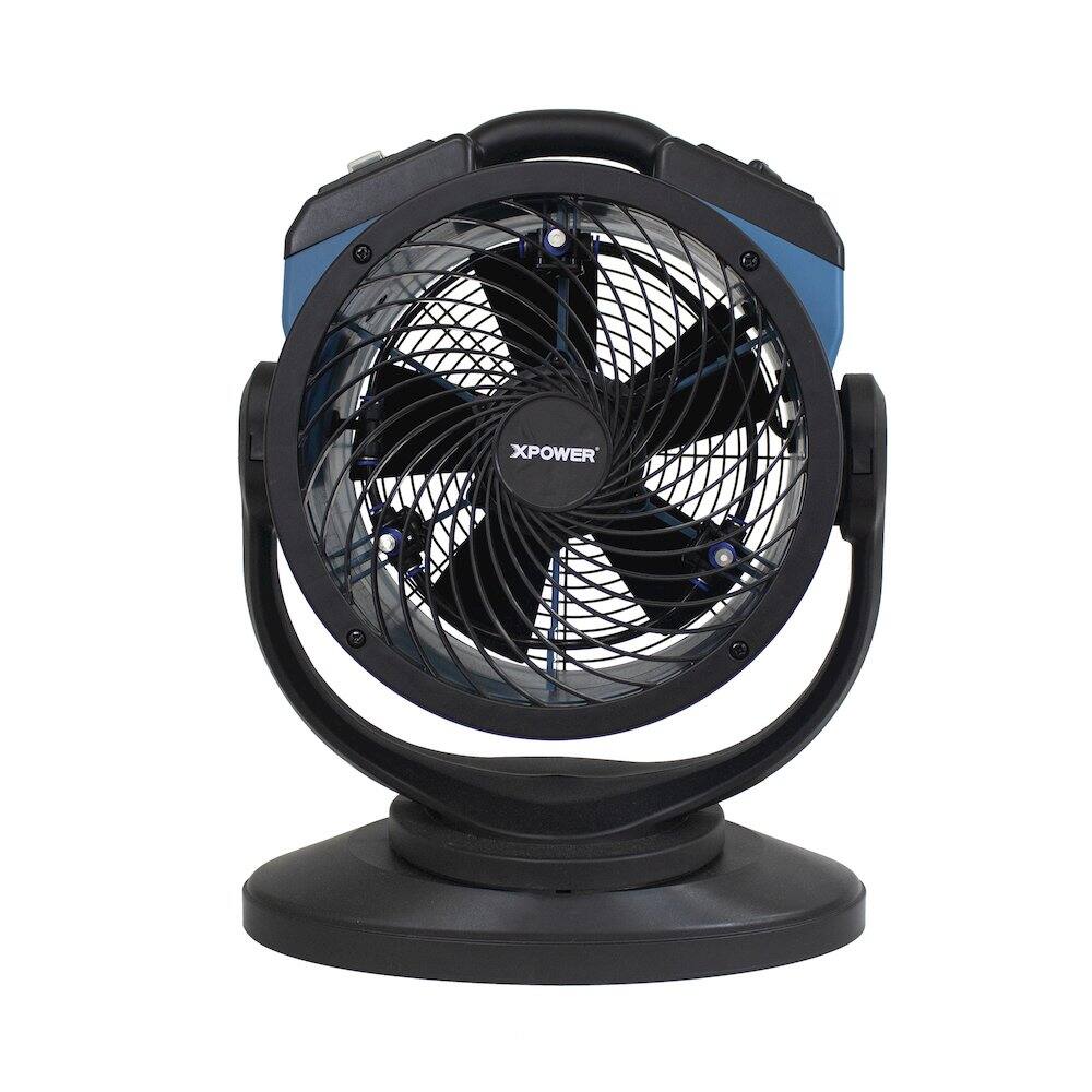 Left. XPOWER - Oscillating Portable 3 Speed Outdoor Cooling Misting Fan - Blue.