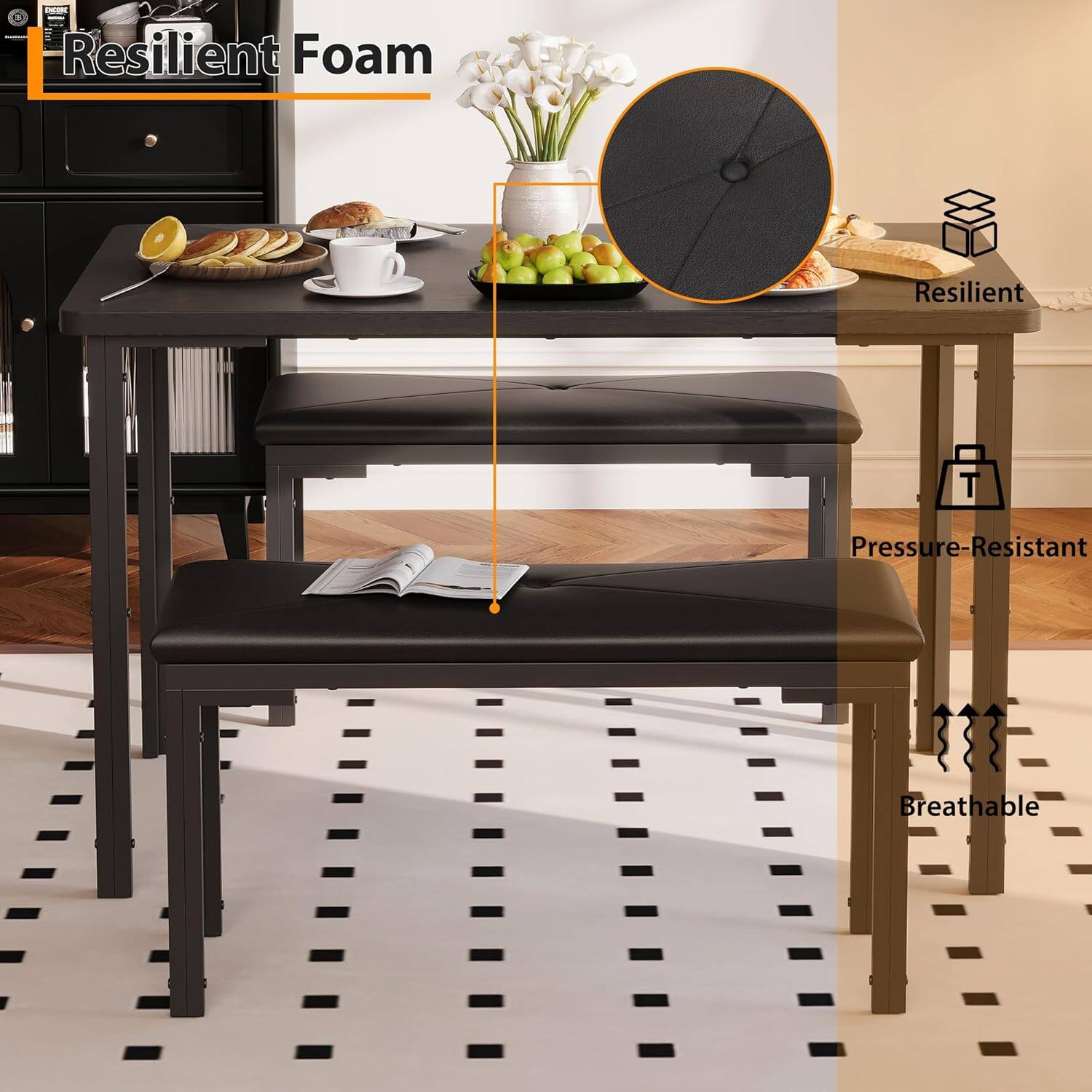 Resilient Foam

- Resilient
- Pressure-Resistant
- Breathable