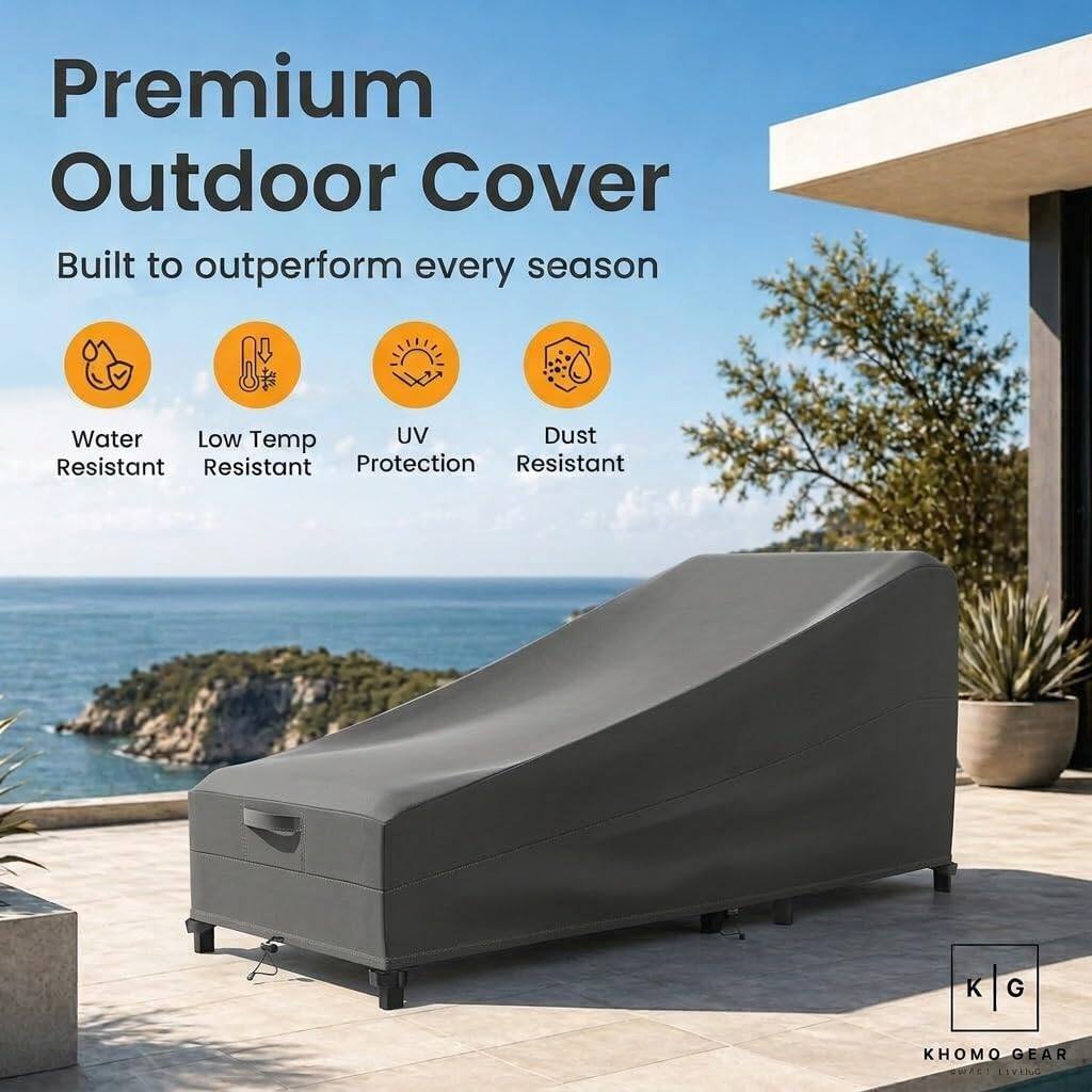 Premium Outdoor Cover  
Built to outperform every season  

Water Resistant  
Low Temp Resistant  
UV Protection  
Dust Resistant  

KHOMO GEAR  
SWACK LIVING