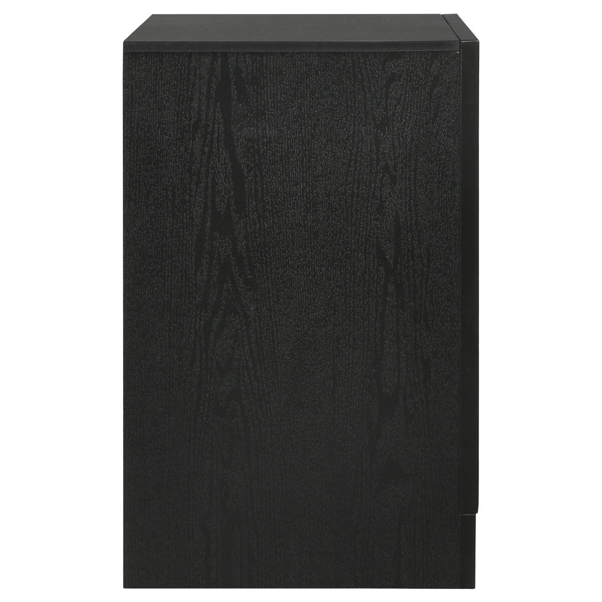Alt View 1. Loheer - Loheer Black Two Drawer Nightstand with Hidden Jewelry Tray and Crystal Handles - Black.