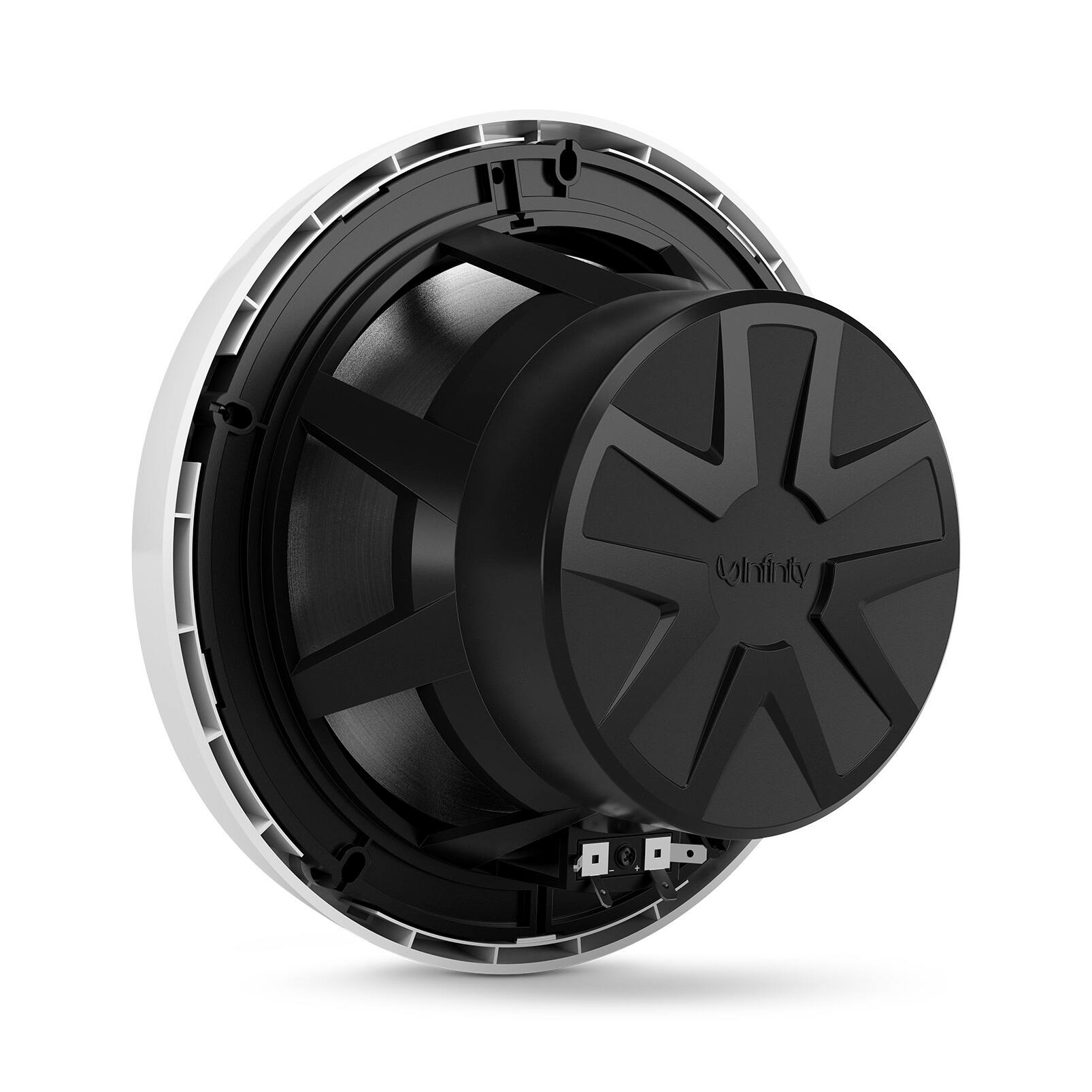 Alt View 5. Infinity - Infinity 822MLW Marine 8 Inch RGB LED Coaxial Speakers - White - Black/Gray.