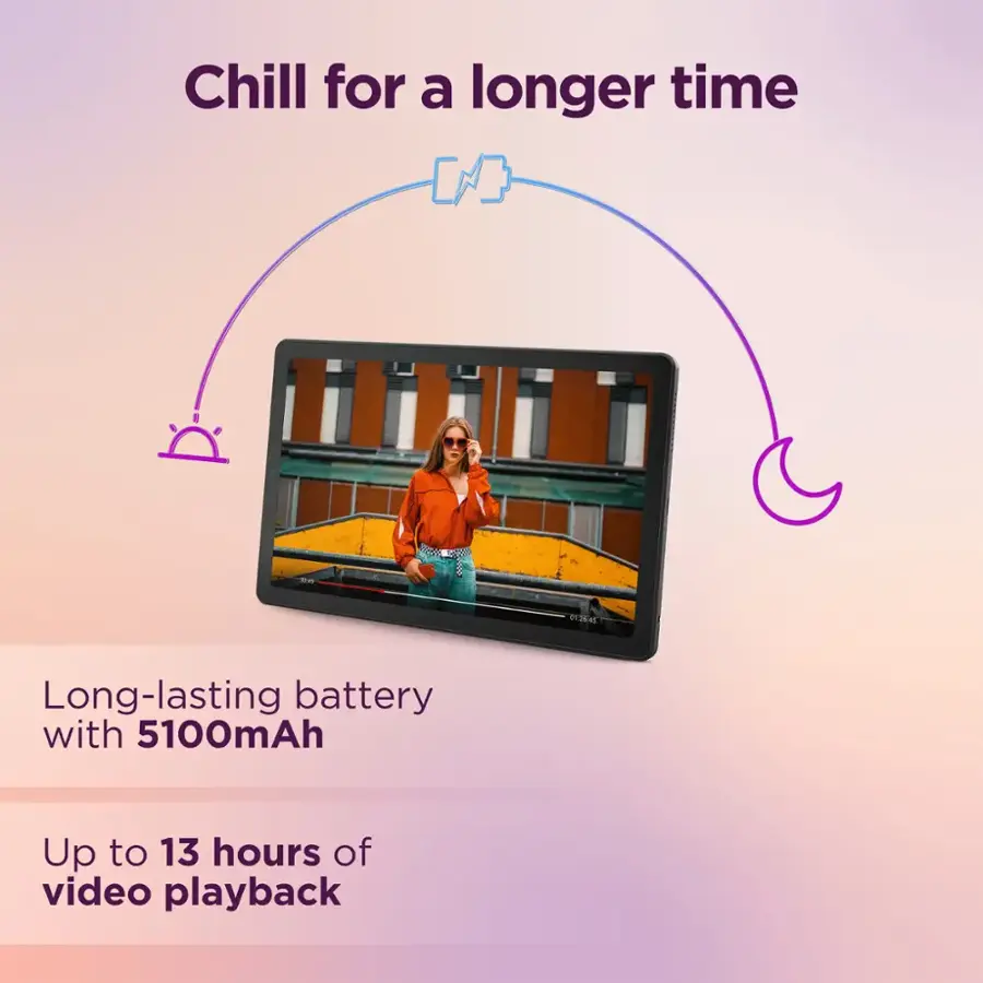 Chill for a longer time: 313645 Long-lasting battery with 5100mAh Up to 13 hours of video playback