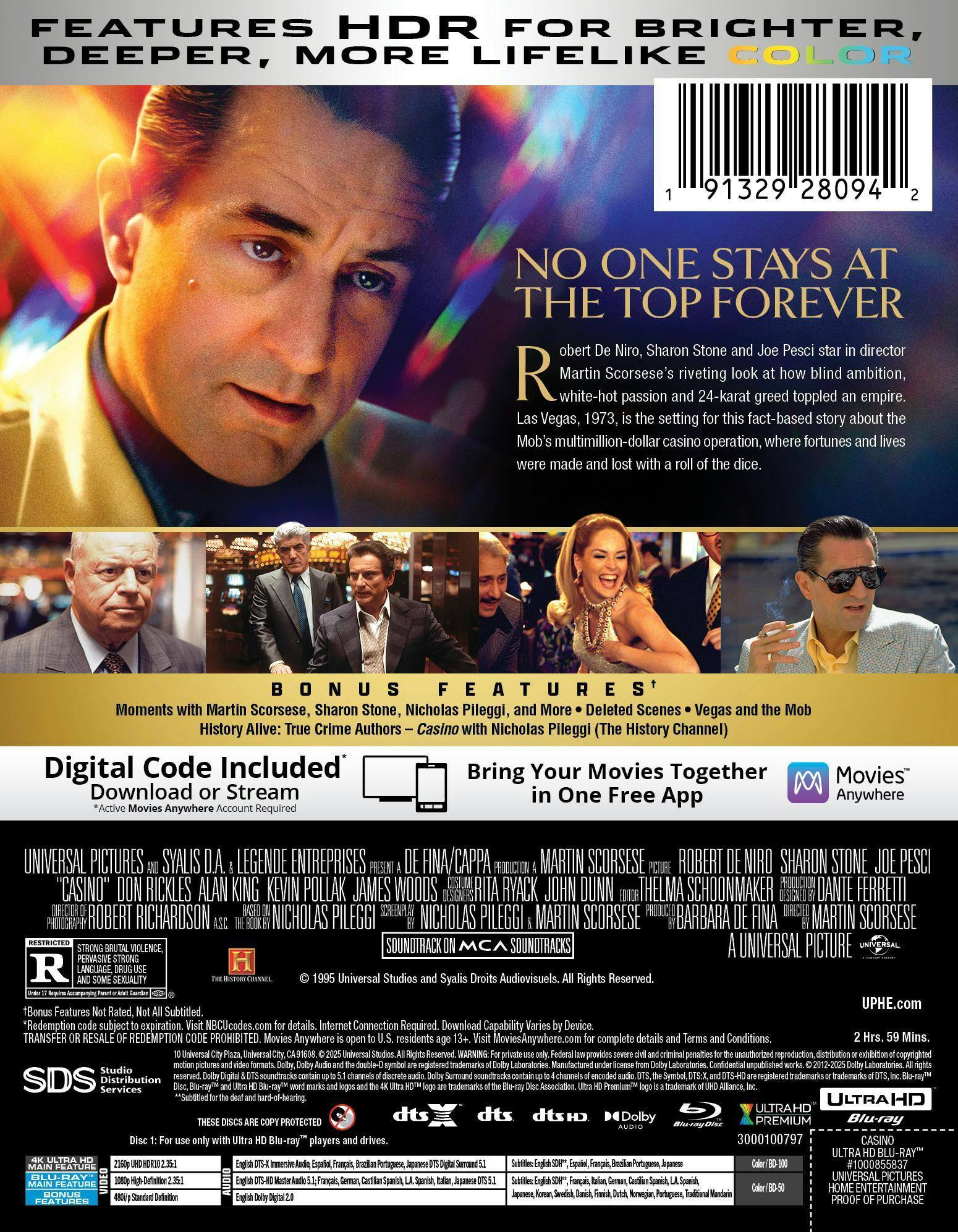 Back. Casino (30th Anniversary Edition) (Steelbook)   - 4K Blu-Ray.