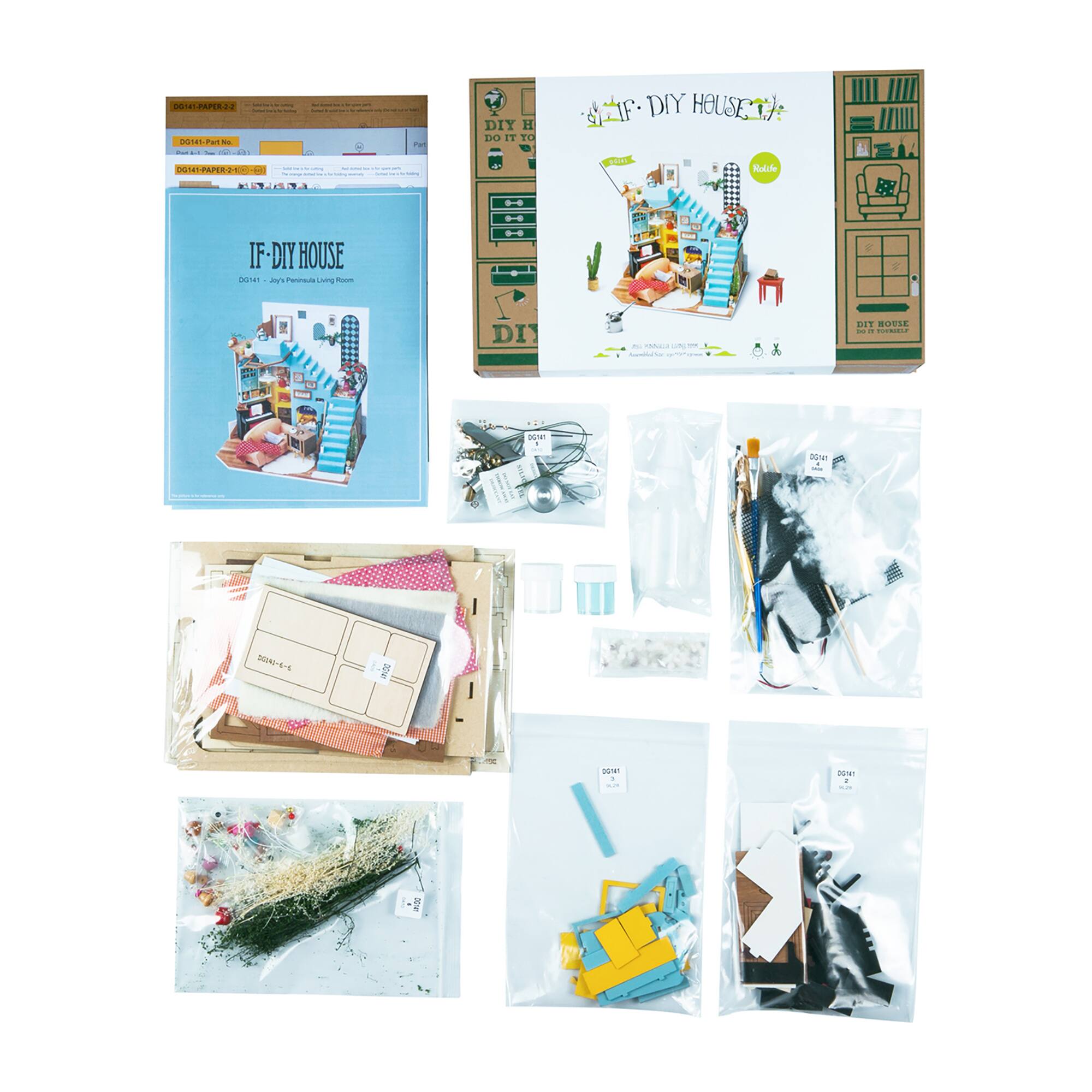 Back. 3D Puzzle - DIY 3D House Puzzle - Joy's Living Room 214pcs.