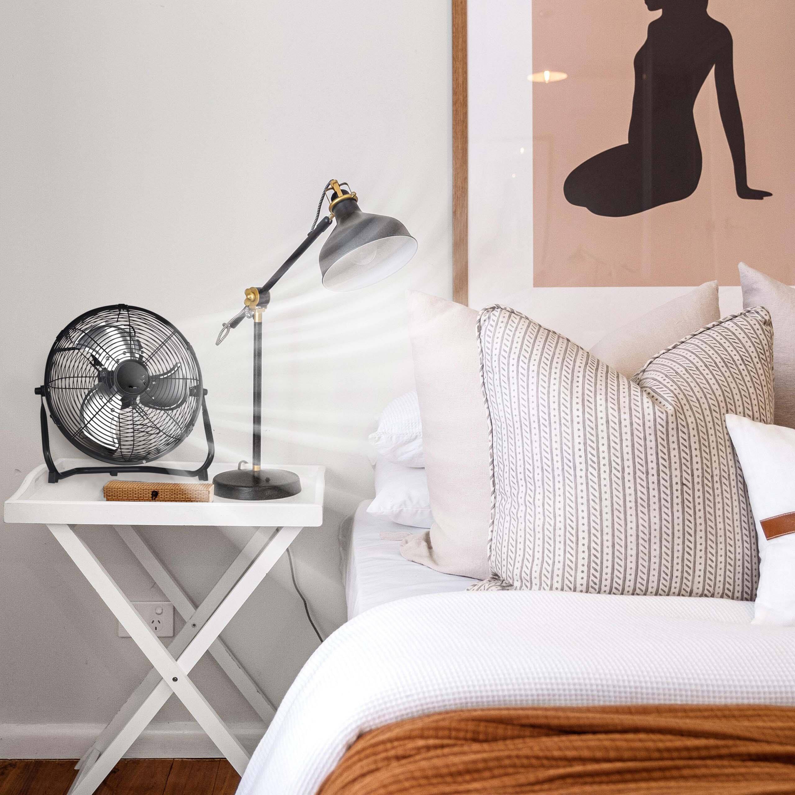 Alt View 7. Ecooso - 18 in. 3-Speed High-Velocity Industrial Heavy Duty Metal Floor Fan in Black with Tilting Head for Outdoor/Indoor Use - Black.