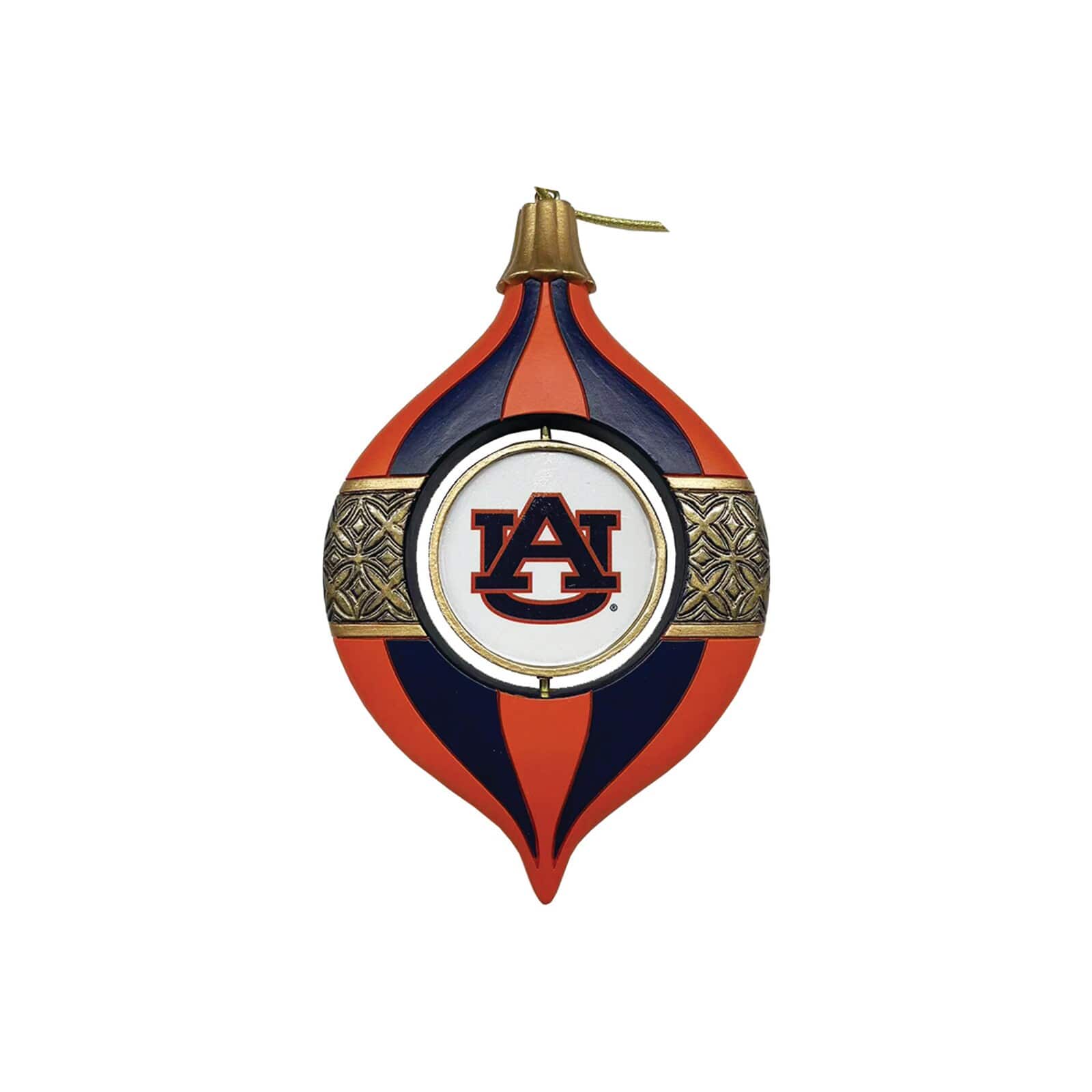 Santa's Workshop - Auburn Tigers Two-Piece 5.5" Spinning Bulb Ornament Set - Orange