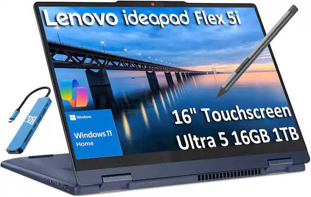 Lenovo ideapad Flex 5i
16" Touchscreen
Windows 11 Home
Ultra 5 16GB 1TB