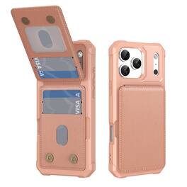 UUCOVER - Magnetic Wallet Back Case for iPhone 17 Pro Max,Shockproof PU Leather+TPU Card Slots Case Stand Cover - Rosegold