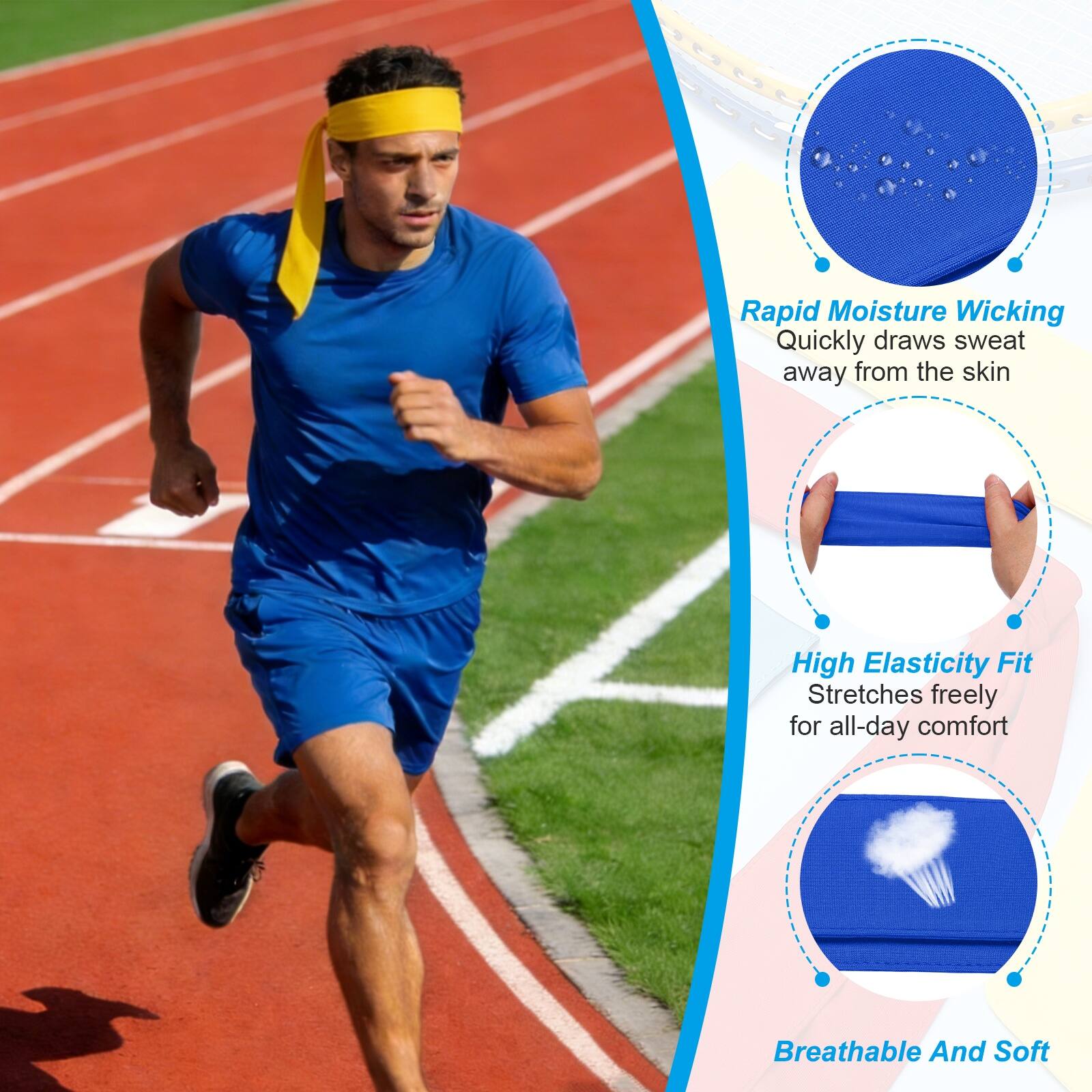 Rapid Moisture Wicking: Quickly draws sweat away from the skin  
High Elasticity Fit: Stretches freely for all-day comfort  
Breathable And Soft