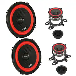 Cerwin Vega - Cerwin-Vega V6525C - 6.5" 3-Way Component Speakers 6.5, 2.5, 1" 120Wrms/360Wmax - Black/Gray