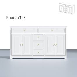 Famapy - Multifunctional Buffet Sideboard: Elegant Storage with Modern Design - White