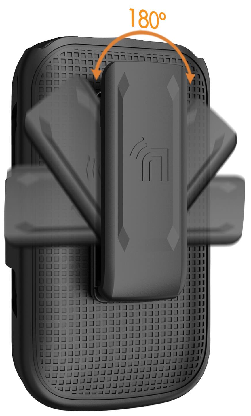Alt View 4. Nakedcellphone - Holster for TCL Flip 3 Phone or TCL Flip 4 5G - Belt Clip Holder Case - Black.