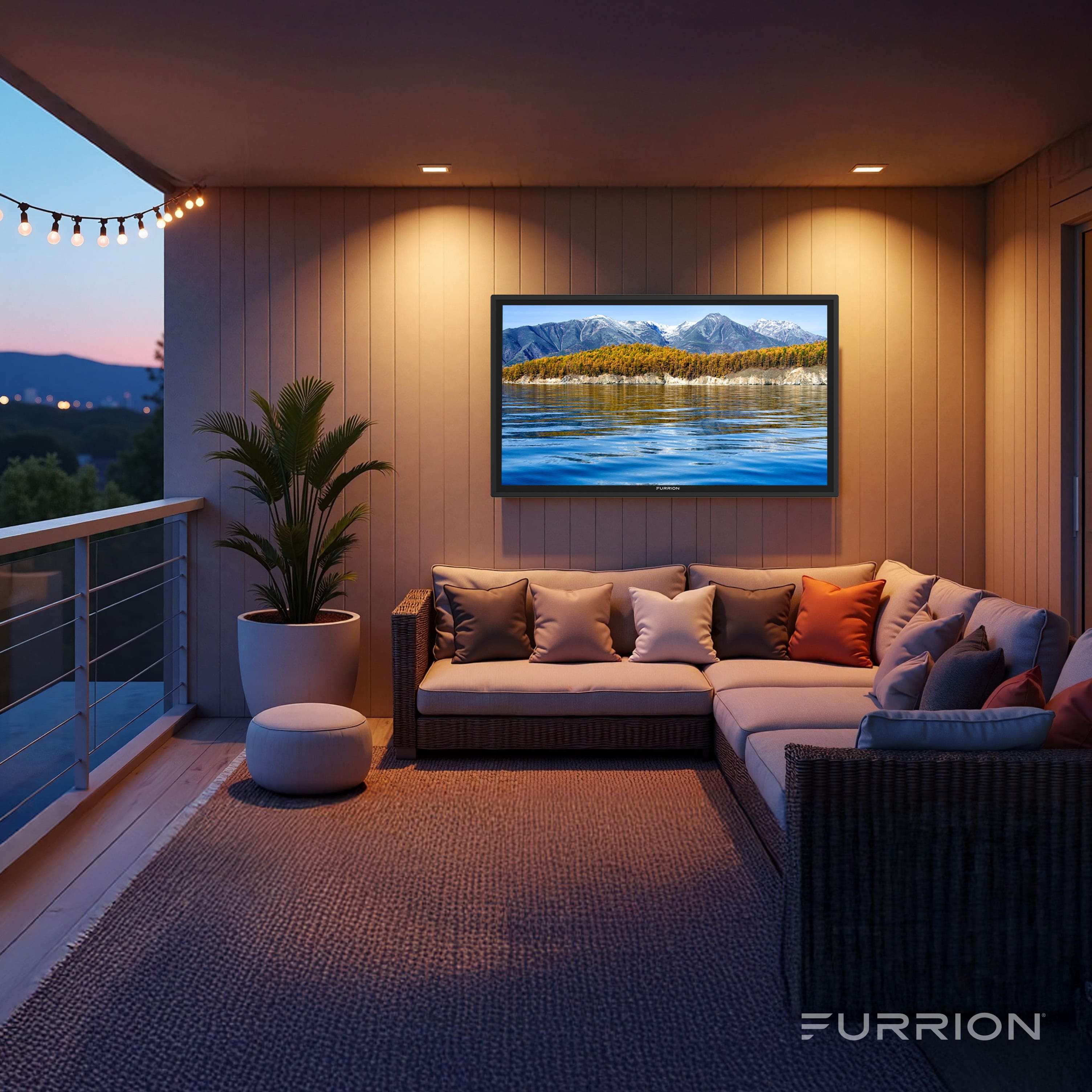 Alt View 9. Furrion - Aurora 55" Partial-Sun 2 Outdoor Smart 4k LED TV FREE TV COVER Impact-Resistant Screen WiFi-Boosting Antennas 750 Nit - Black.