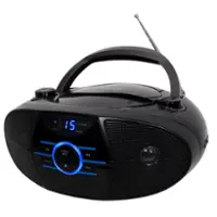 Jensen - Portable AM/FM Stereo CD Player with Bluetooth - Black - Front_Zoom