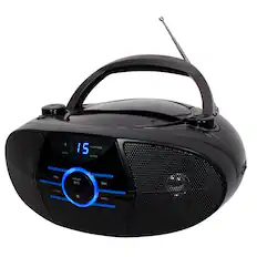 Front. Jensen - Portable AM/FM Stereo CD Player with Bluetooth - Black.