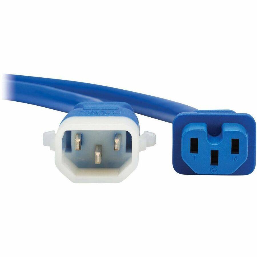 Alt View 4. Tripp Lite - TRIPP LITE Series PDU Power Cord C15 to P-Lock C14 Heavy-Duty 15A 250V 14AWG 3FT - Blue.