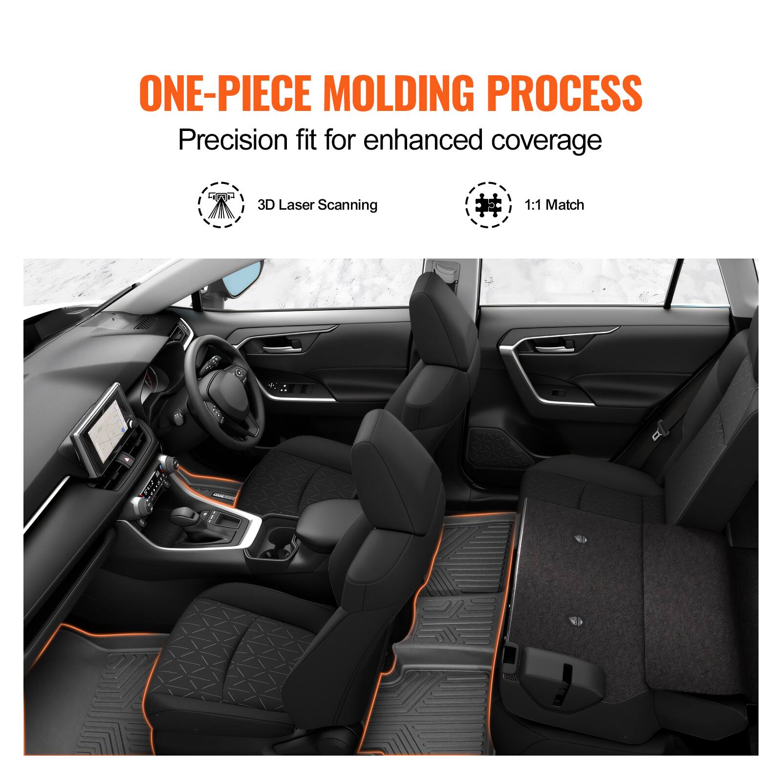 ONE-PIECE MOLDING PROCESS  
Precision fit for enhanced coverage  

3D Laser Scanning  
1:1 Match