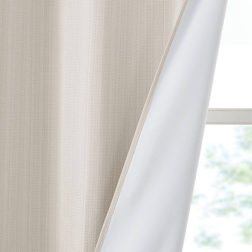 Alt View 9. BreeBe - Basketweave Room Darkening Curtain Panel Pair(2 Pcs Window Panels) - Ivory.