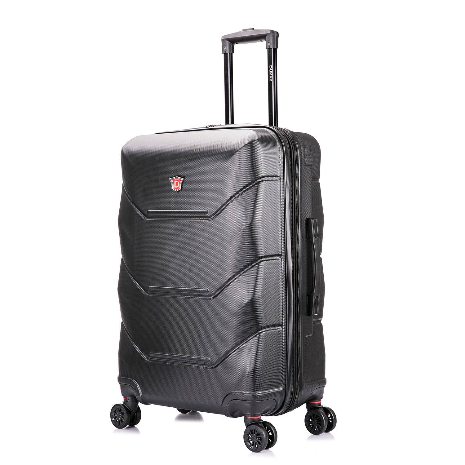 DUKAP - Zonix Lightweight Hardside Spinner Luggage 26" Luggage - Black