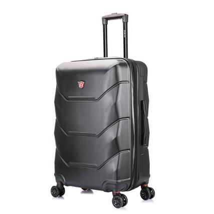 Front. DUKAP - Zonix Lightweight Hardside Spinner Luggage 26" Luggage - BLACK.