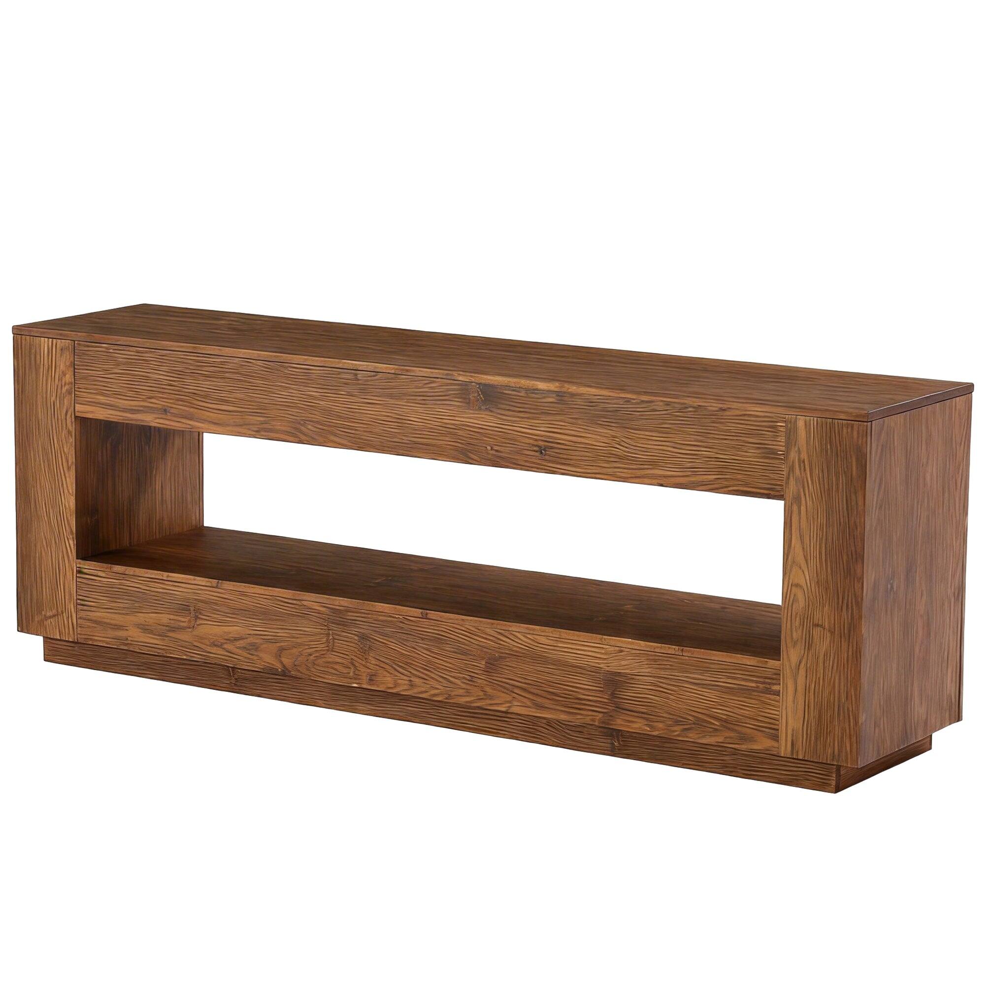 Alt View 4. Tribesigns - Office Media Console with Solid Wood Construction, for Media Equipment and Storage in Meeting Rooms and Reception Areas - Brown.
