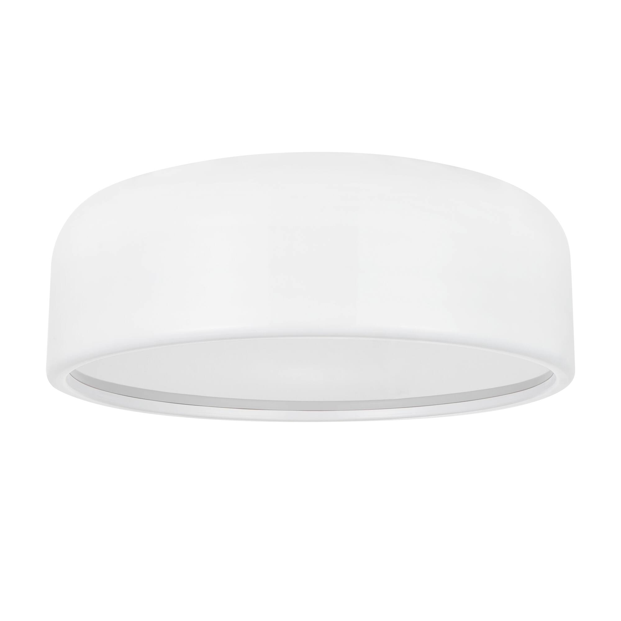 Alt View 1. CWI Lighting - Campton 3 Light Drum Shade Flush Mount With White Finish - White.