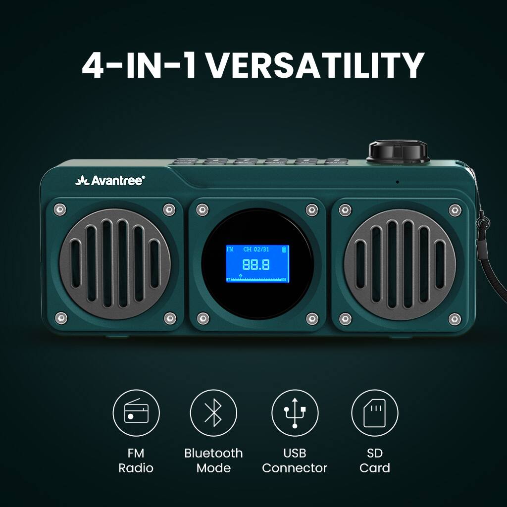 Alt View 2. Avantree - Boombyte - Portable Digital FM Radio with Bluetooth Speaker, Superb Sound, Metal Finish.