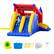 Front. VEVOR - Inflatable Bounce House, Outdoor High Quality Playhouse Trampoline, Jumping Bouncer with Blower, Slide, and Storage Bag - Red+Yellow+Blue.