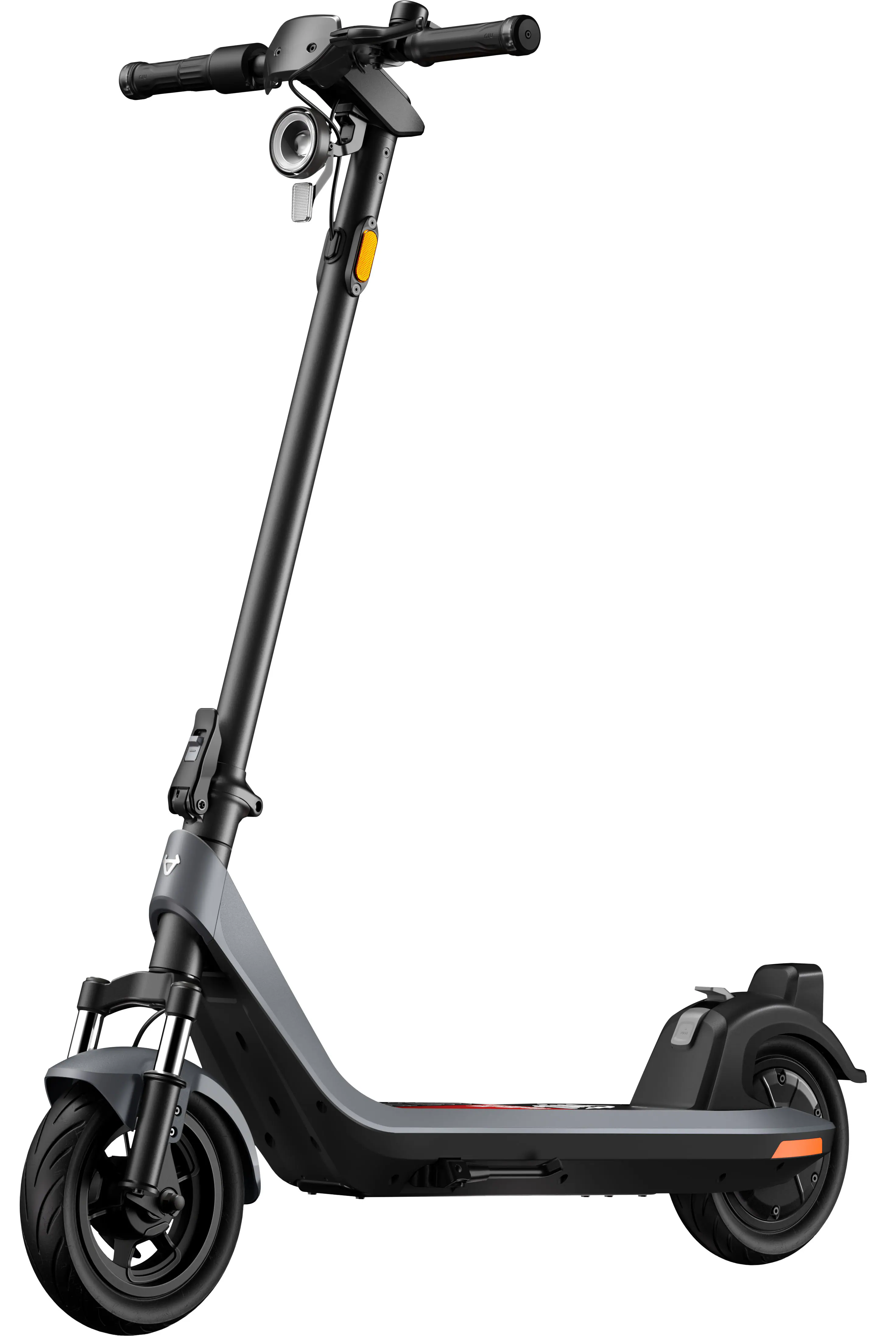 Front. NIU - Kqi 200P Foldable Electric Kick Scooter w/ 25 mi Max Operating Range & 19.5 mph Max Speed - Grey.