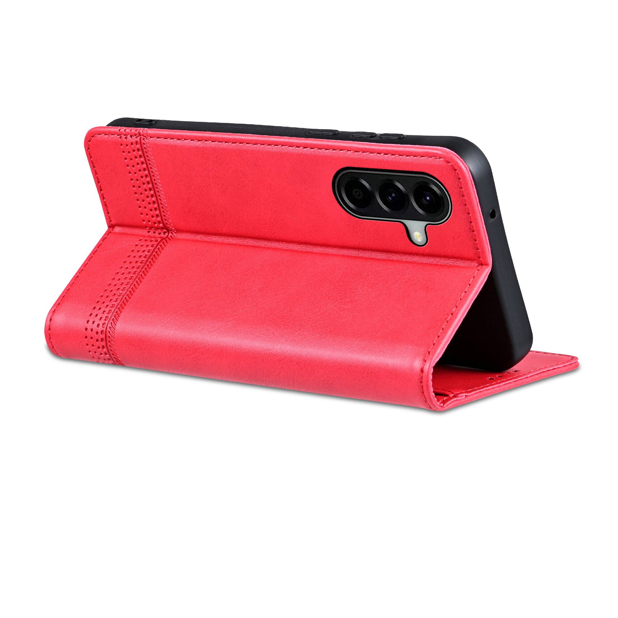 Left. UUCOVER - Wallet Case for Samsung Galaxy S26,PU Leather Wallet Folio Case with Card Slots Shockproof Kickstand Cover - Red.
