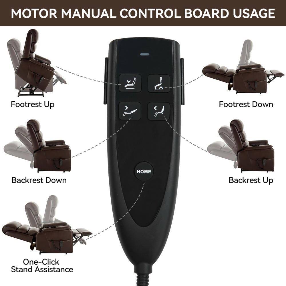 MOTOR MANUAL CONTROL BOARD USAGE

- Footrest Up
- Footrest Down
- Backrest Down
- Backrest Up
- One-Click Stand Assistance
- HOME