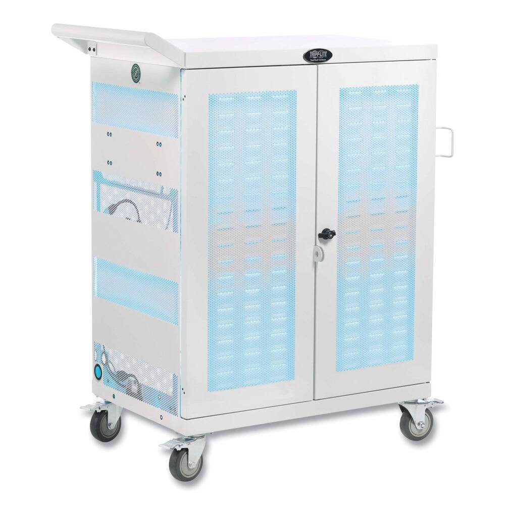 Front. Tripp Lite - CSC32ACWHG 32 Devices 34.8" x 21.6" x 42.3" UV Sterilization and Charging Cart - White - White.